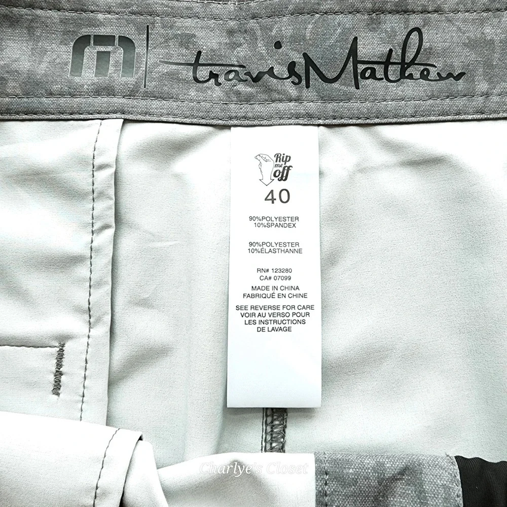 Travis‎ Mathew Treat Yourself Grey Swim Board Shorts 40 Active Resort Travel NEW